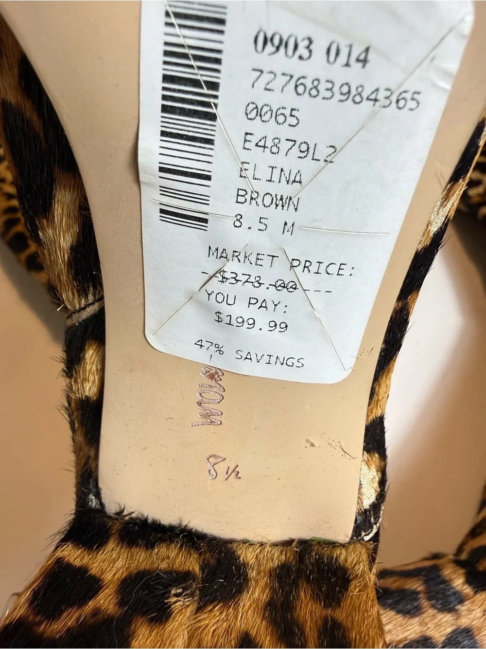 Sam Edelman Elina Leopard Calf Hair Over The Knee Boots Women’s 8.5 Block Heel